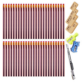Combo 50 Viết Bút Chì + 2 Tẩy Gôm + 2 Đồ Gọt Chuốt Chì + Dao Trổ Gọt Chuốt Chì