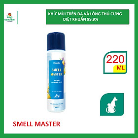 Vemedim Smell Master -Khử mùi diệt khuẩn 99.9% trên da, lông thú cưng, chai 220ml