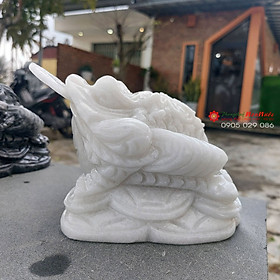 Mua Tượng cóc thiềm thừ đá cẩm thạch trắng 15cm đá Non Nước