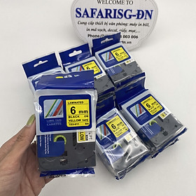 Mua Nhãn in TZ2-611 tiêu chuẩn - Chữ đen trên nền vàng 6mm-Hàng nhập khẩu