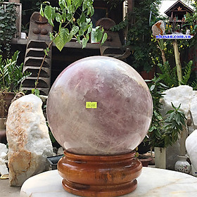 Quả cầu phong thủy đá thạch anh hồng tự nhiên QC758 nặng 25.5kg đường kính 26cm (hồng) – Vật phẩm phong thủy may mắn