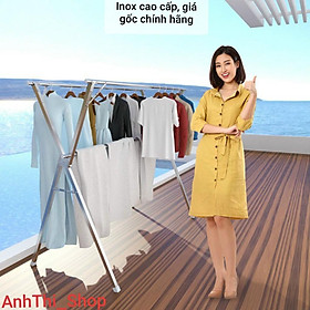 Mua Sào phơi đồ  Giàn treo quần áo  Cây Giá Xào chữ X Inox cao cấp HICHIIWA - (Xếp mở đa năng)