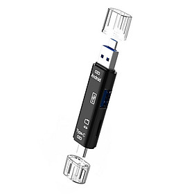 Mua Đầu đọc thẻ nhớ đa năng dành cho điện thoại  máy tính 3 cổng kết nối USB  MicroUSB  TYPE-C  2 cổng dữ liệu USB  TF truyền tải nhanh chóng  gọn gàng tiện dụng