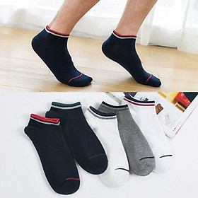 Set 10 đôi tất nam cổ ngắn nano xuất nhật viền cổ cao cấp TN04