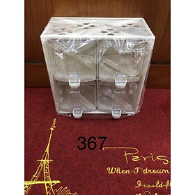 Mua Bộ 4 hũ đựngg gia vị 2 tầng bằng nhựa cao cấp có khay đỡ ( giao màu ngẫu nhiên )