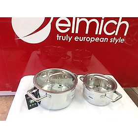 Mua Bộ 2 Nồi Inox Liền Đáy Elmich Trimax ECO EL-8006 size 16 20cm