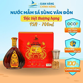 Nước mắm sá sùng Vân Đồn thượng hạng 45N độ đạm 600ml tặng lọ tiêu, nước mắm sá sùng Vanbest đạt chất lượng OCOP cao