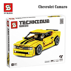 Đồ Chơi Lắp Ráp xếp hình Siêu Xe kéo cót chạy đà Chevrolet Camaro SY BLOCK