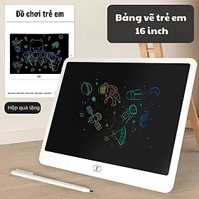 Bảng Viết Cảm Ứng Điện Tử 3D Đa Sắc 16 Inch Thông Minh Tự Xóa Dành Cho Bé - Bảng Vẽ Đồ Họa Bút Dạy Học LCD MÀU TRẮNG - Hàng Chính Hãng