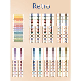 Set 8 tờ giấy ghi chú nhiều màu sắc phong cách Retro