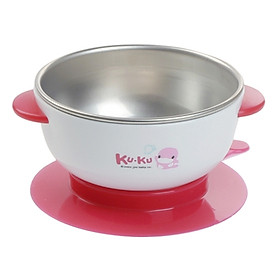 Chén ăn cho bé inox có đế dính ku.ku duckbill ku5464