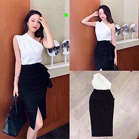 Sét áo lệch vai lụa + CV body cát SIÊU XINH MM MM