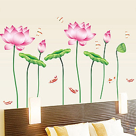 Mua Decal Dán Tường Sen Hồng Binbin PK124 (170 x 120 cm)