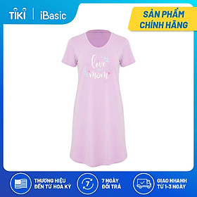 Đầm mặc nhà thun cotton tay ngắn in hình iBasic SW060