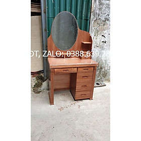 Mua Bàn trang điểm gỗ hương xám  kiểu 5 ngăn kéo gương bầu dục