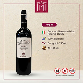 Rượu vang đỏ Ý Bersano Generala Nizza Riserva DOCG 14.5% 750ml nhập khẩu - Hàng chính hãng