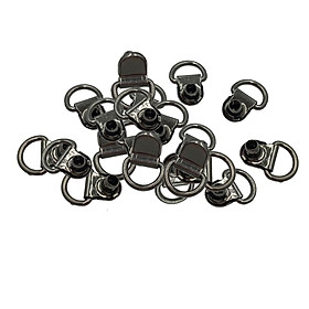 20pcs Boot Hooks Lace Fittings With Rivets for Camp/Hike Accessories Black