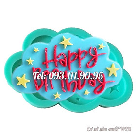 Mua Khuôn silicon làm rau câu sinh nhật Happy Birthday ngôi sao  đám mây – Mã số 1201