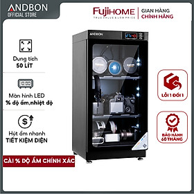 Tủ chống ẩm máy ảnh 50 Lít ANDBON AD-50S , 3 ngăn chống xước, cài đặt được % độ ẩm - Hàng chính hãng