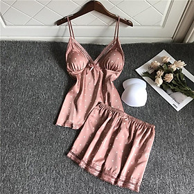Bộ Lụa Mặc Nhà 2 Dây ️Đồ Ngủ Pijama Lụa Cao Cấp Siêu Mát Mềm Mịn - ELSA