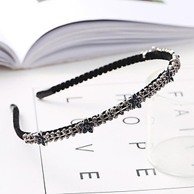 Cài tóc đá đen hoa