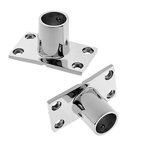 2pcs Heavy Duty Boat Hand Rail Fitting 1 inch 25mm Rectangular Stanchion Base 90 Degree, 316 Stainless Steel