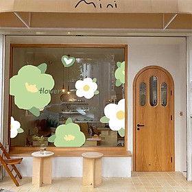 Mua HÌNH DÁN FLOWER GOOD LUCKY TRANG TRÍ GƯƠNG CỬA HÀNG CUTE