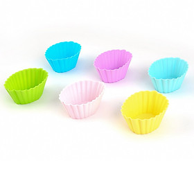 Set 6 khuôn silicon làm bánh bông lan/cupcake/muffin nhiều mẫu tự chọn