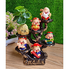 Mua Bộ Ngũ Phúc 6cm kèm chậu lá sen và chân đế Phú Quý Bình An