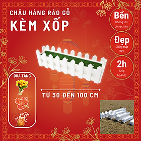 Chậu Vuông/dài Hàng Rào Đa Năng - Chậu Trồng Cây Sân Thượng + Đế Lót giữ nước - Long Square Plastic Pots Fence(58*20*18)