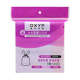 Mua 5 cuộn túi rác có dây để rút khử mùi hôi - Màu giao ngẫu nhiên