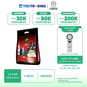 Trung Nguyên Legend - Cà phê sữa hòa tan G7 3in1 - Bịch 50 sachets x 16gr (gói vuông)