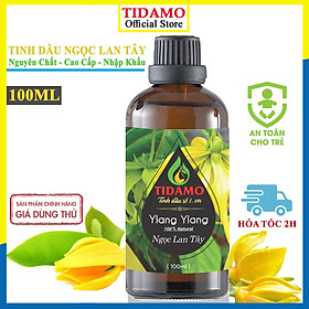 Tinh Dầu Ngọc Lan Tây Nguyên Chất 100ML TIDAMO (Ylang Ylang) - Tinh Dầu Cao Cấp Nhập Khẩu Từ Ấn Độ, Xông Hương Thơm Phòng, Thư Giãn, Nâng Cao Sức Khỏe - Kiểm Nghiệm Chất Lượng Tại Trung Tâm Quatest 3