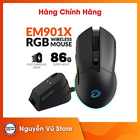 Chuột Gaming  Không Dây DAREU EM901X RGB SUPERLIGHT, FAST CHARING DOCK - Hàng Chính Hãng