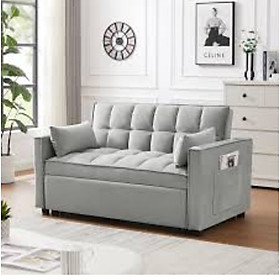 Sofa giường đa năng thông minh, sofa gấp gọn SM27CT Tundo bọc vải, chân kim loại cao cấp