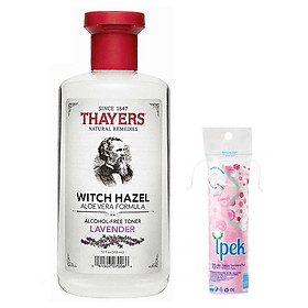 Nước Hoa Hồng Không Chứa Cồn Thayers Alcohol Free Witch Hazel Toner Lavender 355ml + Tặng kèm bông tẩy trang Ipek 80 miếng