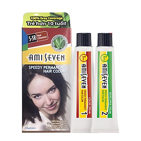 Nhuộm phủ bạc dược thảo Amiseven nhanh 7 phút AMI SEVEN Speedy Permanent Hair Color (60g + 60g) Hàn Quốc - SR5