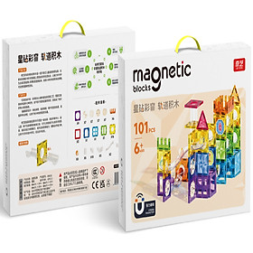 QYToys - EQY10059 - Bộ Xếp Hình Star Magnetic Track Block Nam Châm - 101 Chi Tiết (KT 37.7x29.7x8cm)
