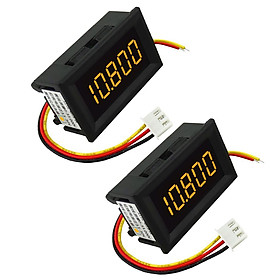 2PCS - DC 3.5-30V 3 Wire LED Digital Display Voltmeter Volt Meter Panel Yellow Words