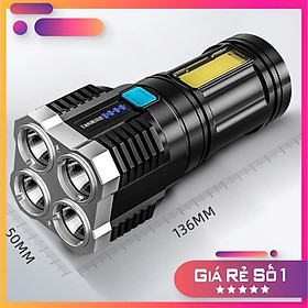 Mua Đèn Pin Siêu Sáng 4 Chế Độ  Chống Nước Công Suất Lớn ĐÈN TOKI