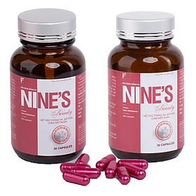 Hộp 2 lọ liệu trìnhViên Uống Trắng Da toàn thân Mờ Tàn Nhang Nine's Beauty bổ sung Collagen, Nano Glutathione, Nano Curcumin làm đẹp da hỗ trợ trị nám tàn nhang, chống lão hóa giảm nếp nhăn Điều hòa nội tiết tố nữ