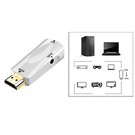 HDMI to VGA Adapter, HDMI to VGA Converter (Male to Female) Compatible with Computer,Desktop,Laptop,PC,Monitor,Projector,HDTV, Chromebook,Raspberry