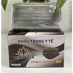 Khẩu Trang Y Tế 4 Lớp Thịnh Thiên Màu xám - Hộp 50 Cái