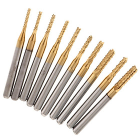 10 Pcs Carbide End Mill Bits Set Milling Cutter Engraving Tool CNC Machine