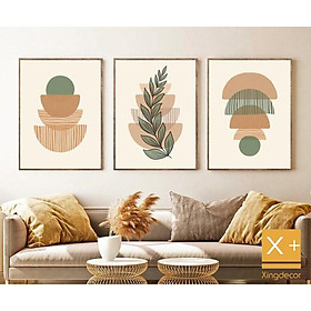 Mua Bộ 3 tranh treo tường hình khối trừu tượng   tranh canvas có móc tặng kèm