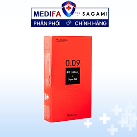 Bao cao su Sagami Super Dot 009 - Có gai nhỏ - Dày - Hộp 10 chiếc