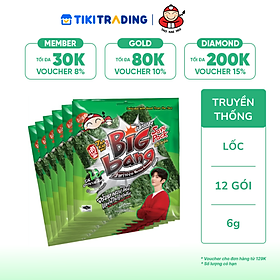 Lốc 12 Gói Snack Rong Biển Taokaenoi Big Bang Vị Truyền Thống 6G