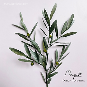 Quà tặng Cành giấy oliu hoa giấy handmade, Maypaperflower hoa giấy nghệ thuật, hoa trang trí, hoa cắm bình, decor nhà ở