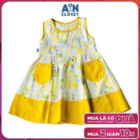 Đầm bé gái họa tiết Chanh vàng sát nách - AICDBGKKBND7 - AIN Closet