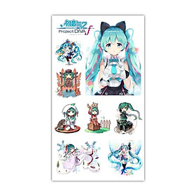 Set 5 Bảng hình xăm Hatsune Miku Sticker Tattoo